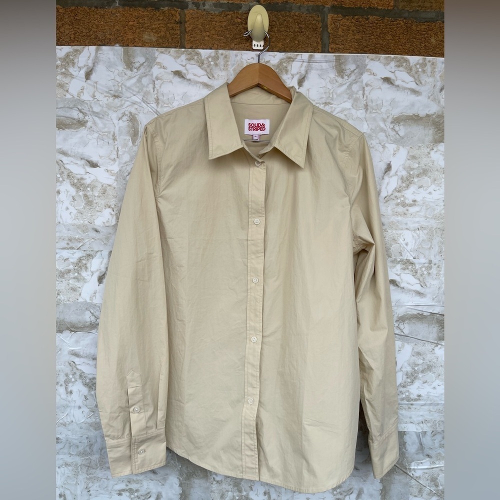 Solid & striped tan boyfriend size XL tan long sleeve shirt